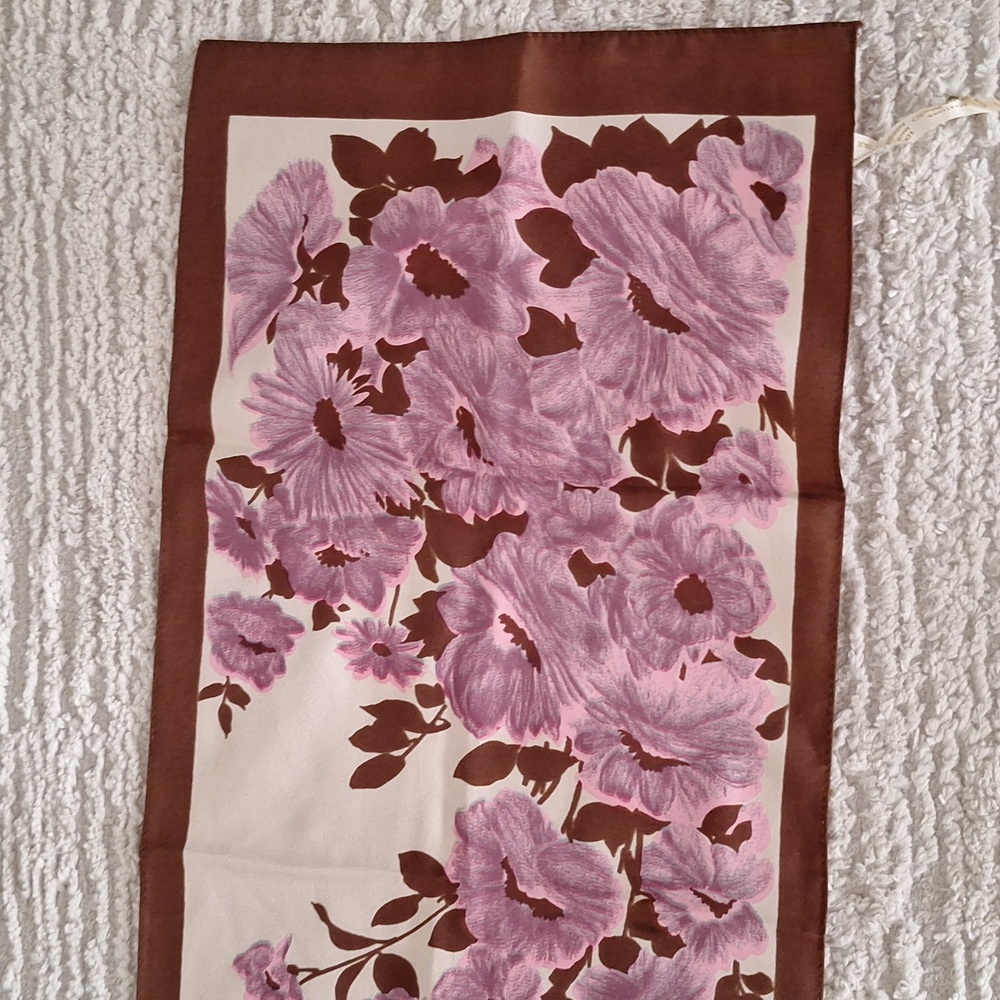 Floral Scarf  10 X 55 Made In Itay - Picture 3 of 4
